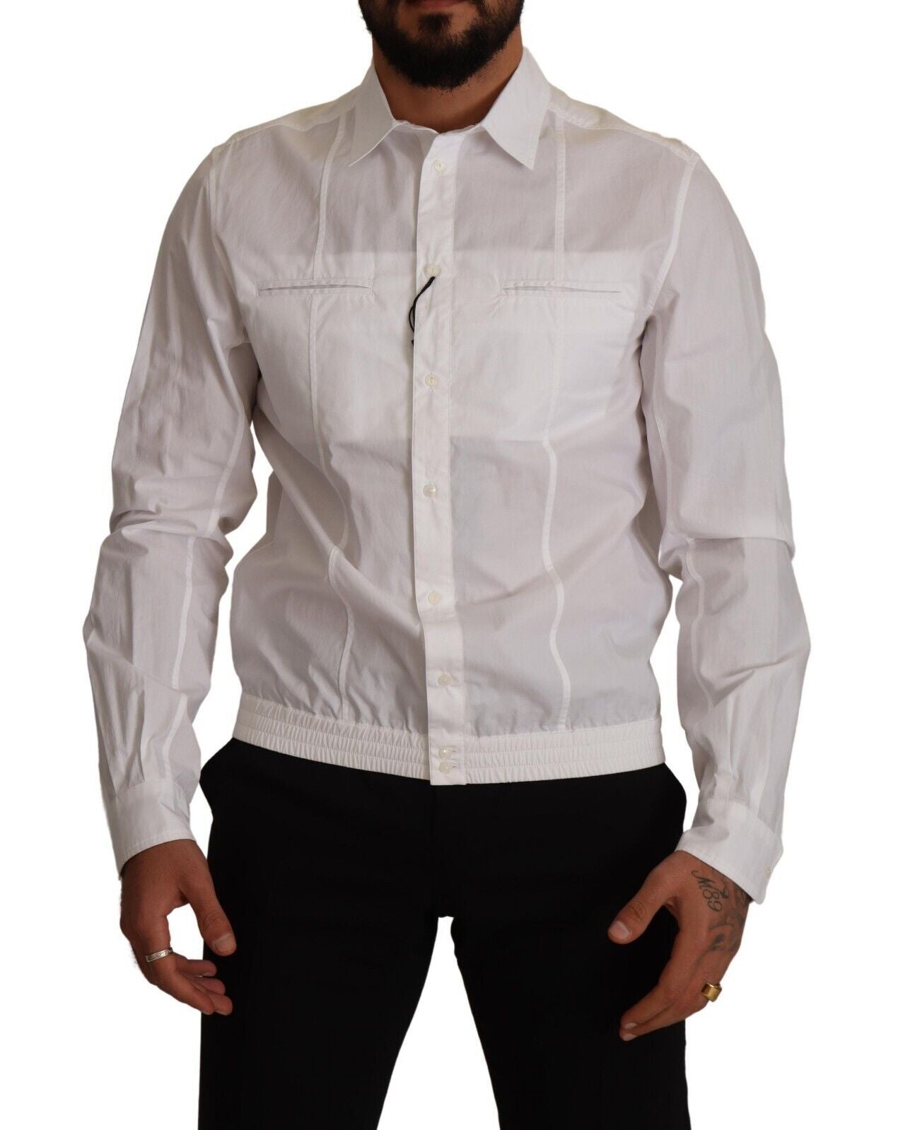 Dolce & Gabbana White Cotton Button Down Men Collared Shirt Dolce & Gabbana