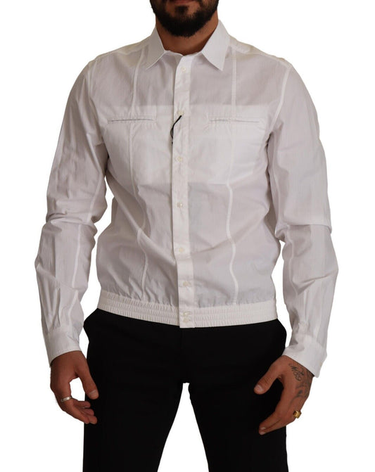 Dolce & Gabbana White Cotton Button Down Men Collared Shirt Dolce & Gabbana