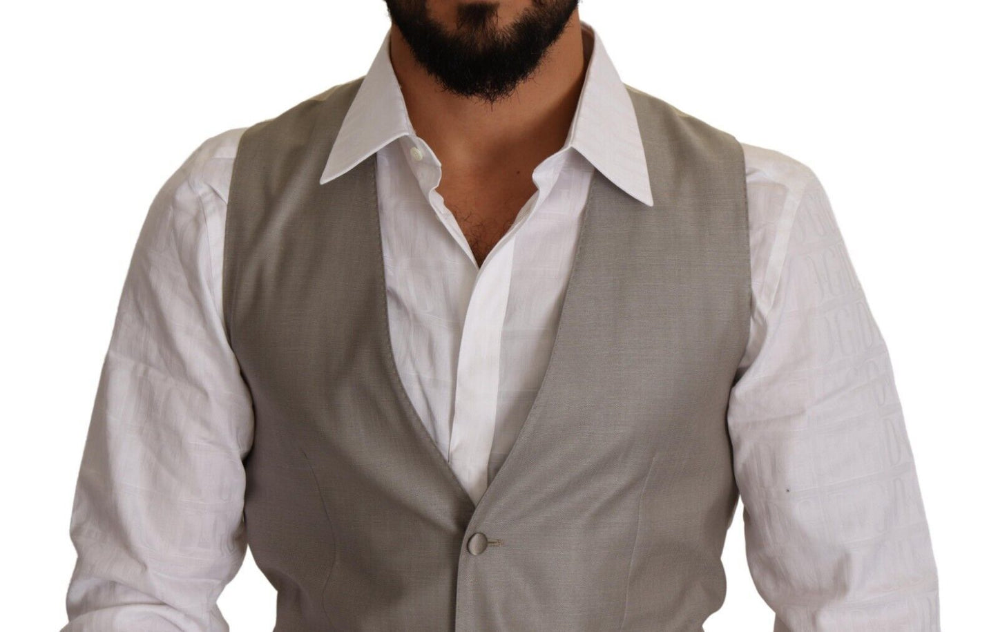 Dolce & Gabbana Beige Wool Single Breasted Waistcoat Vest Dolce & Gabbana