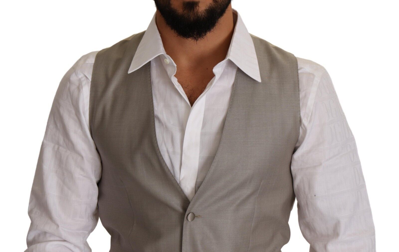 Dolce & Gabbana Beige Wool Single Breasted Waistcoat Vest Dolce & Gabbana