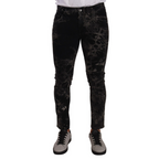 Dolce & Gabbana Black Patterned Skinny Slim Fit Jeans