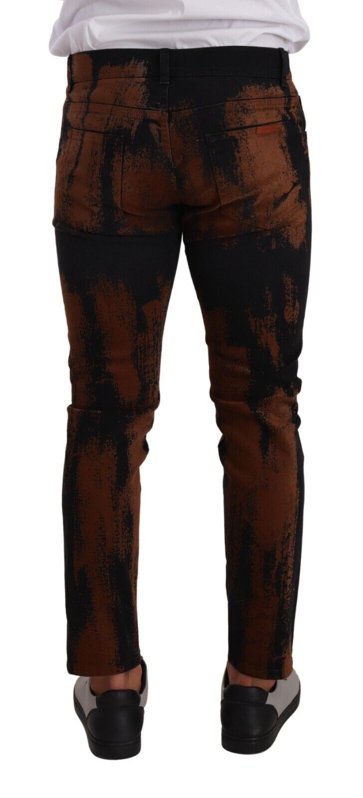 Dolce & Gabbana Black Brown Tie Dye Cotton Skinny Denim Jeans Dolce & Gabbana