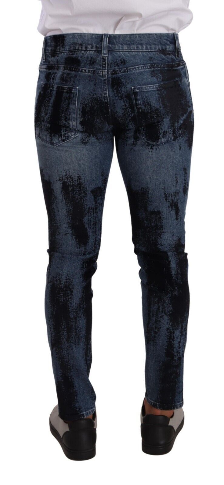 Dolce & Gabbana Blue Black Cotton Skinny Denim Jeans Dolce & Gabbana