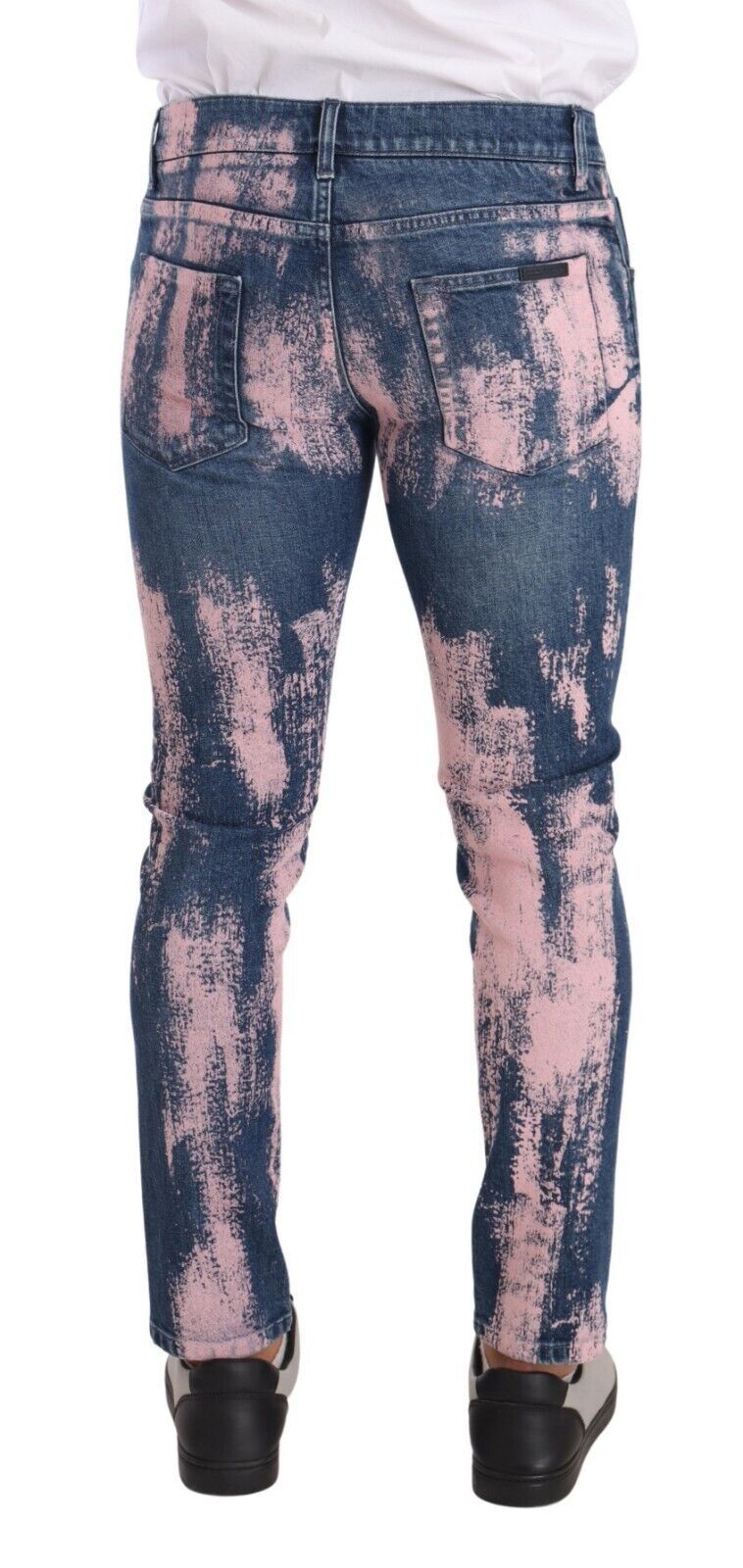 Dolce & Gabbana Blue Pink Tie Dye Cotton Skinny Denim Jeans Dolce & Gabbana