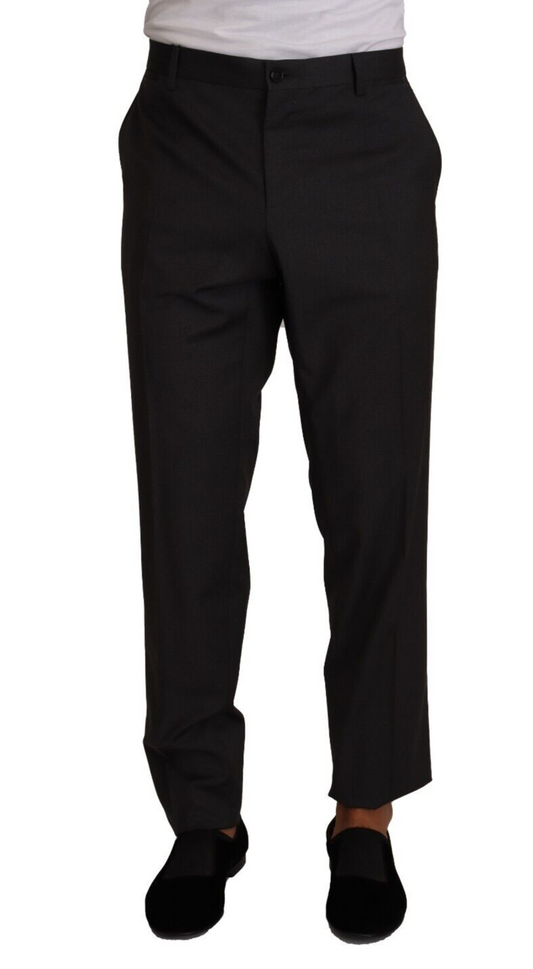 Dolce & Gabbana Gray Wool Formal Tuxedo Trouser Dress Pants Dolce & Gabbana
