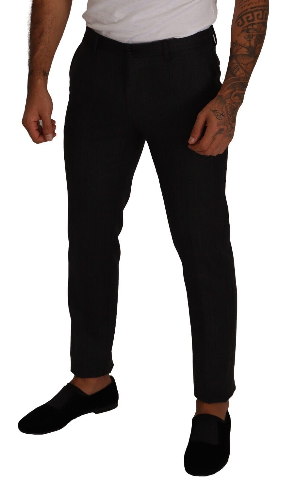 Dolce & Gabbana Gray Check Wool Formal Trouser Dress Pants Dolce & Gabbana