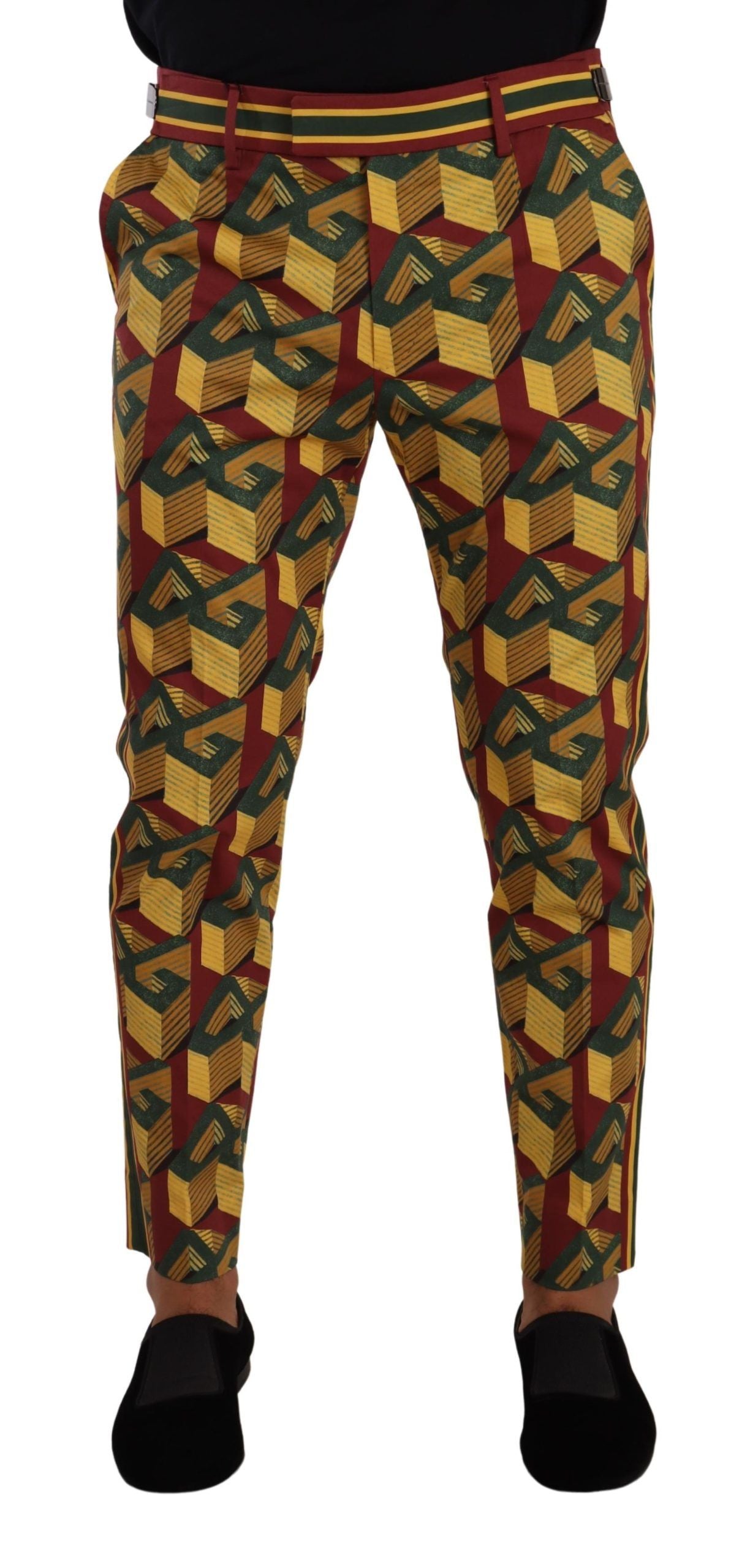Dolce & Gabbana Multicolor Logo Mania Cotton Tapered Trouser Pants Dolce & Gabbana