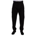 Dolce & Gabbana Black Cotton High Waist Men Trouser Dress Pants