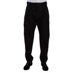 Dolce & Gabbana Black Cotton High Waist Men Trouser Dress Pants