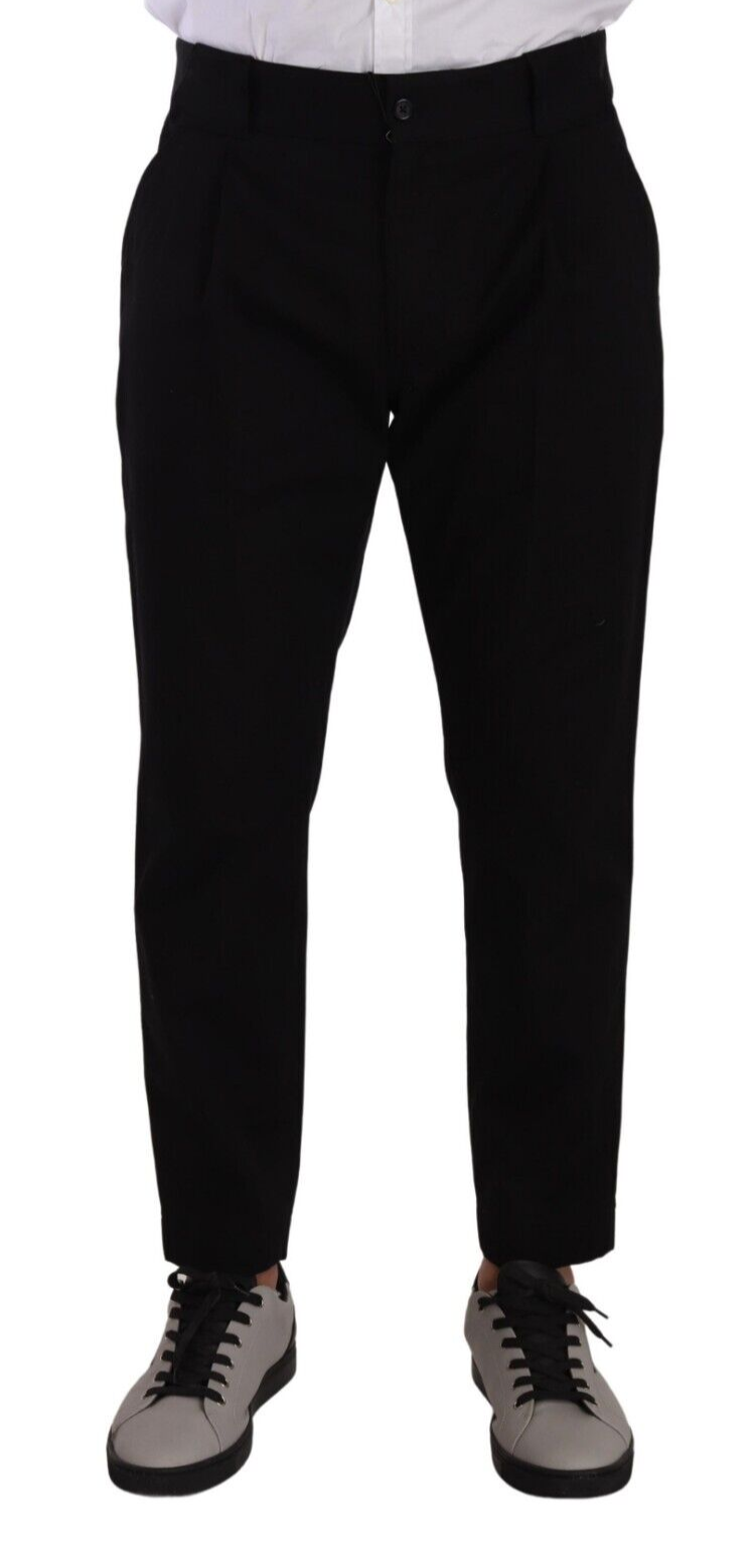 Dolce & Gabbana Black Cotton Stretch Chinos Trouser Jeans Dolce & Gabbana