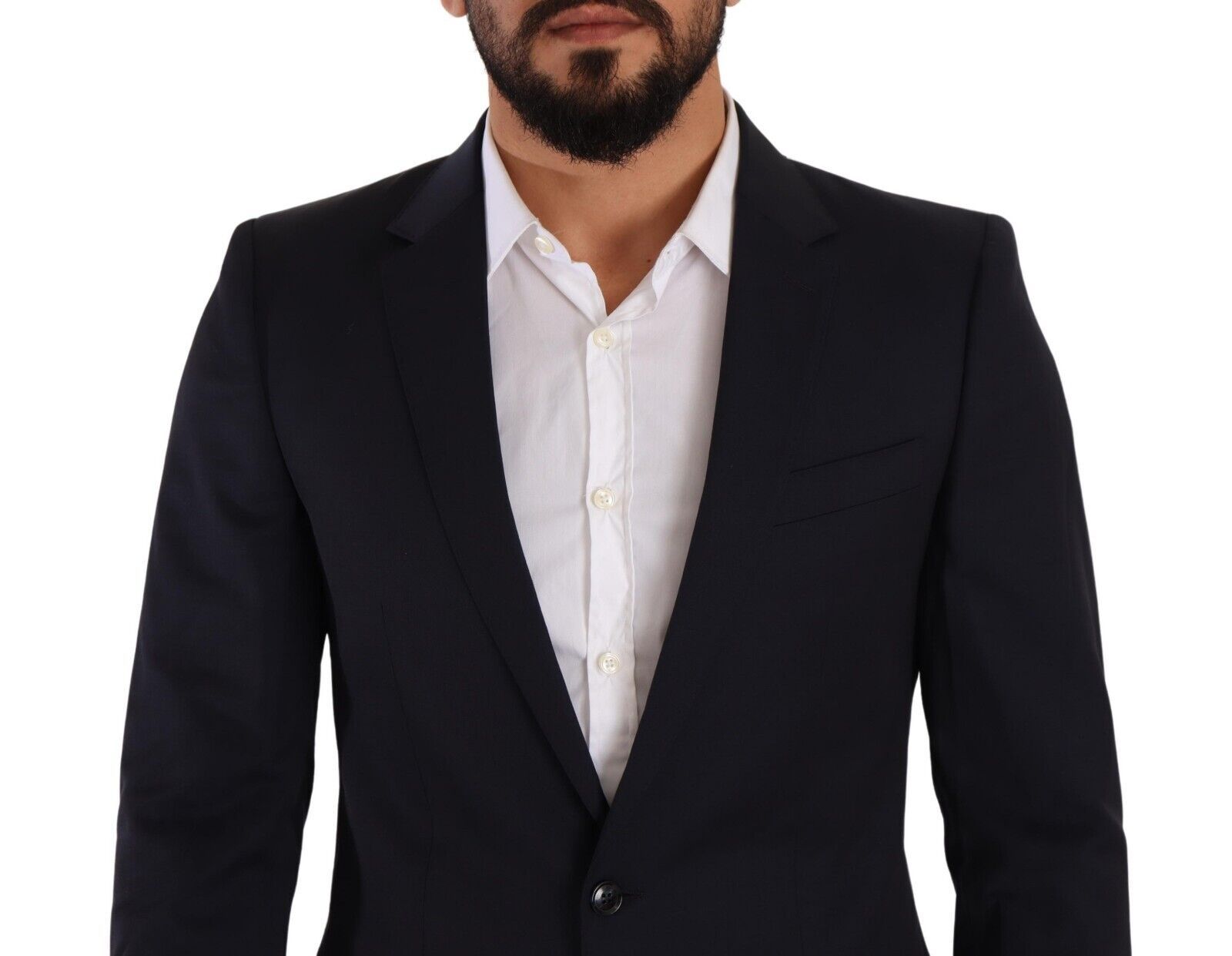 Dolce & Gabbana Dark Blue Single Breasted Coat MARTINI Blazer Dolce & Gabbana