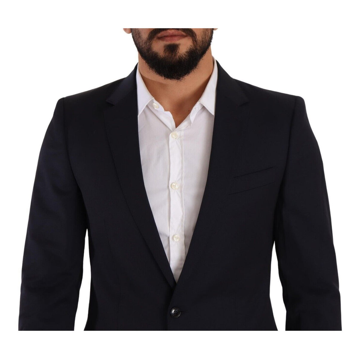 Dolce & Gabbana Dark Blue Single Breasted Coat MARTINI Blazer