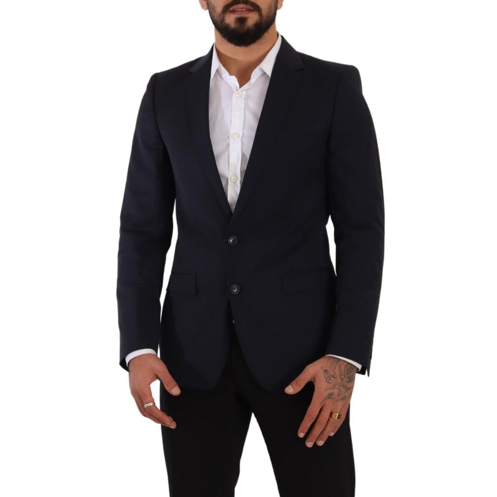 Dolce & Gabbana Dark Blue Single Breasted Coat MARTINI Blazer