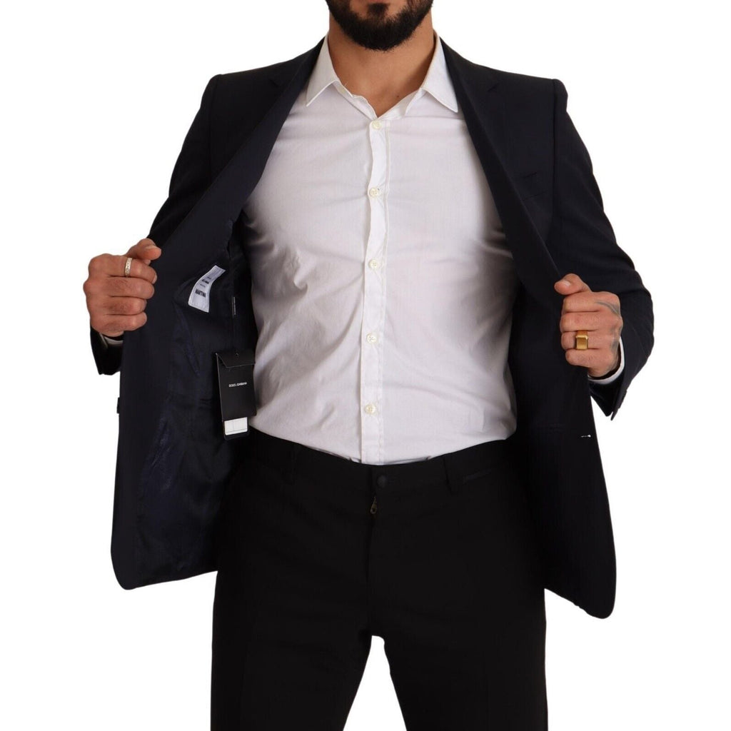 Dolce & Gabbana Dark Blue Single Breasted Coat MARTINI Blazer