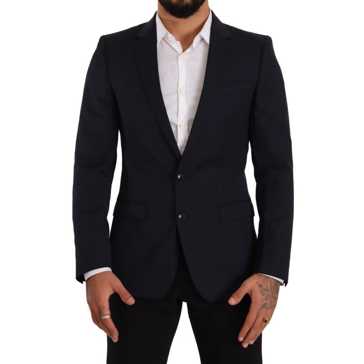 Dolce & Gabbana Dark Blue Single Breasted Coat MARTINI Blazer