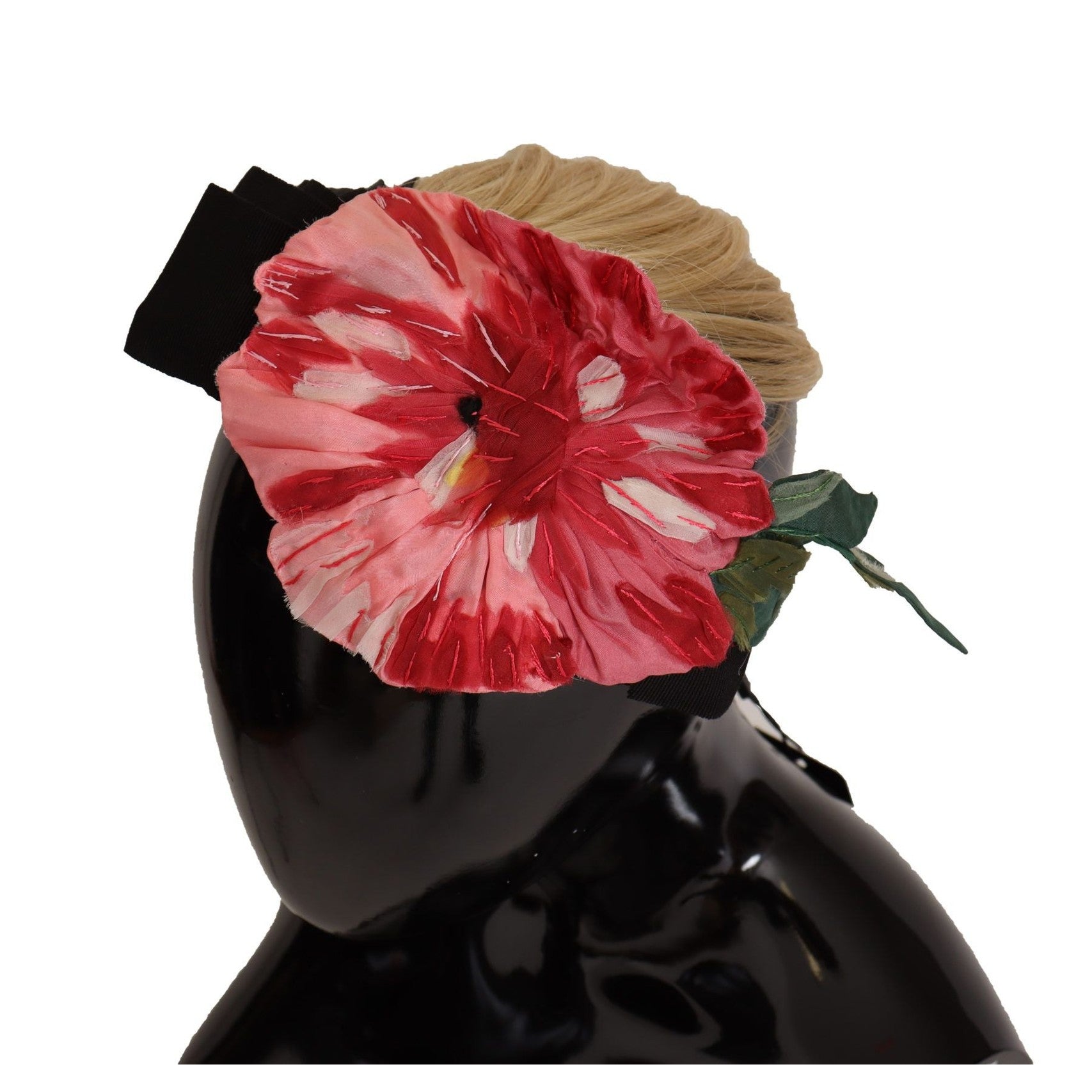 Dolce & Gabbana Black Silk White Hair Parrucchiera Diadem Headband