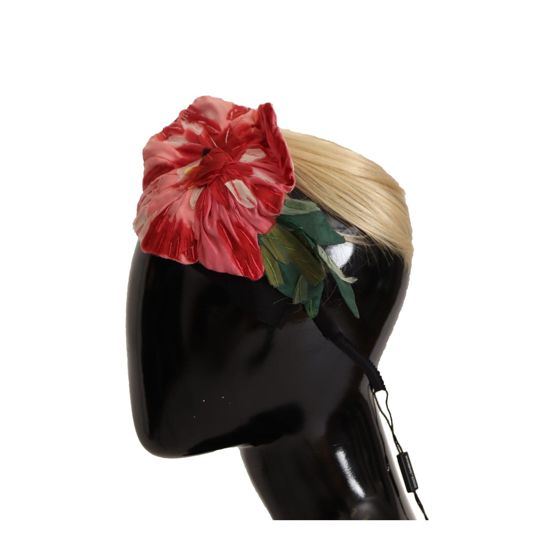 Dolce & Gabbana Black Silk White Hair Parrucchiera Diadem Headband