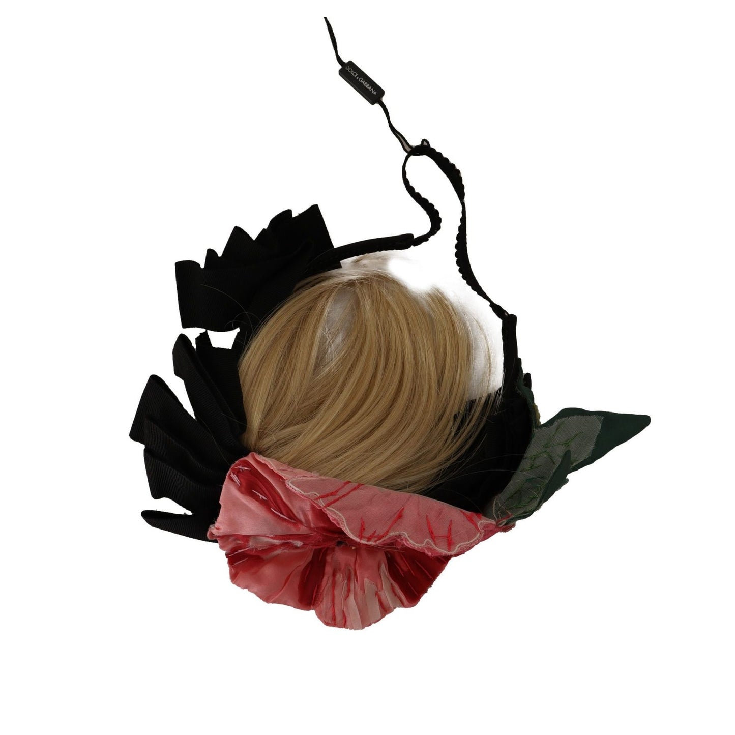 Dolce & Gabbana Black Silk White Hair Parrucchiera Diadem Headband