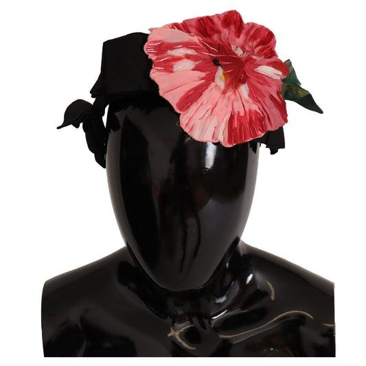 Dolce & Gabbana Black Silk White Hair Parrucchiera Diadem Headband