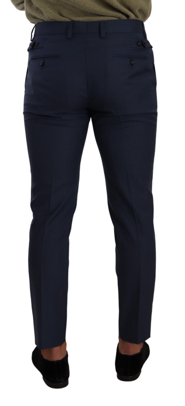 Dolce & Gabbana Dark Blue Wool Skinny Formal Dress Pants Dolce & Gabbana