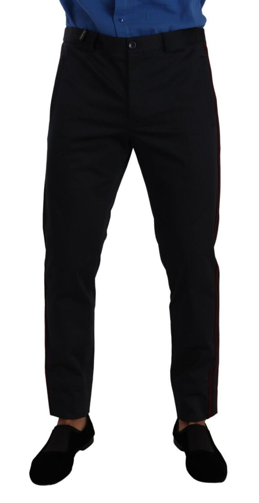 Dolce & Gabbana Blue Bordeaux Cotton Skinny Chino Pants Dolce & Gabbana