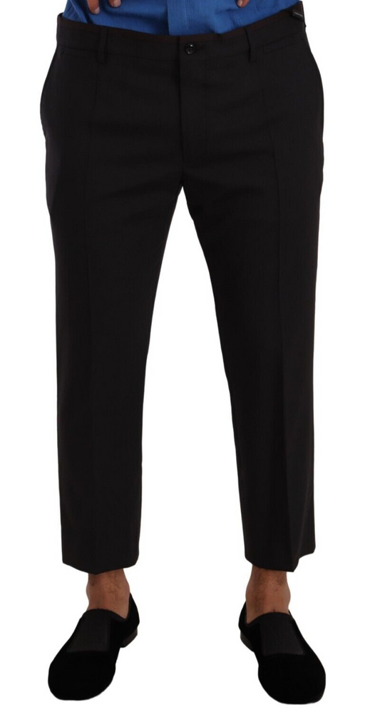 Dolce & Gabbana Gray Bordeaux Wool Trouser Dress Pants Dolce & Gabbana