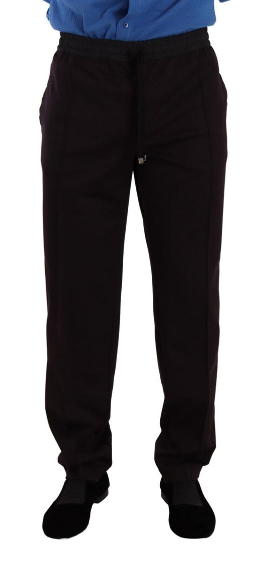 Dolce & Gabbana Bordeaux Cotton Mens Skinny Trouser Pants Dolce & Gabbana