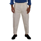 Dolce & Gabbana White Cotton Tapered Men Trouser Dress Pants