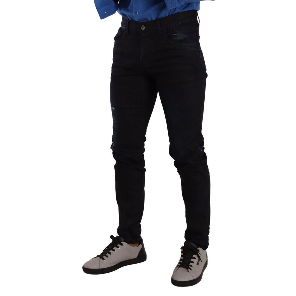 Dolce & Gabbana Blue Cotton Stretch Skinny Denim Trouser Jeans