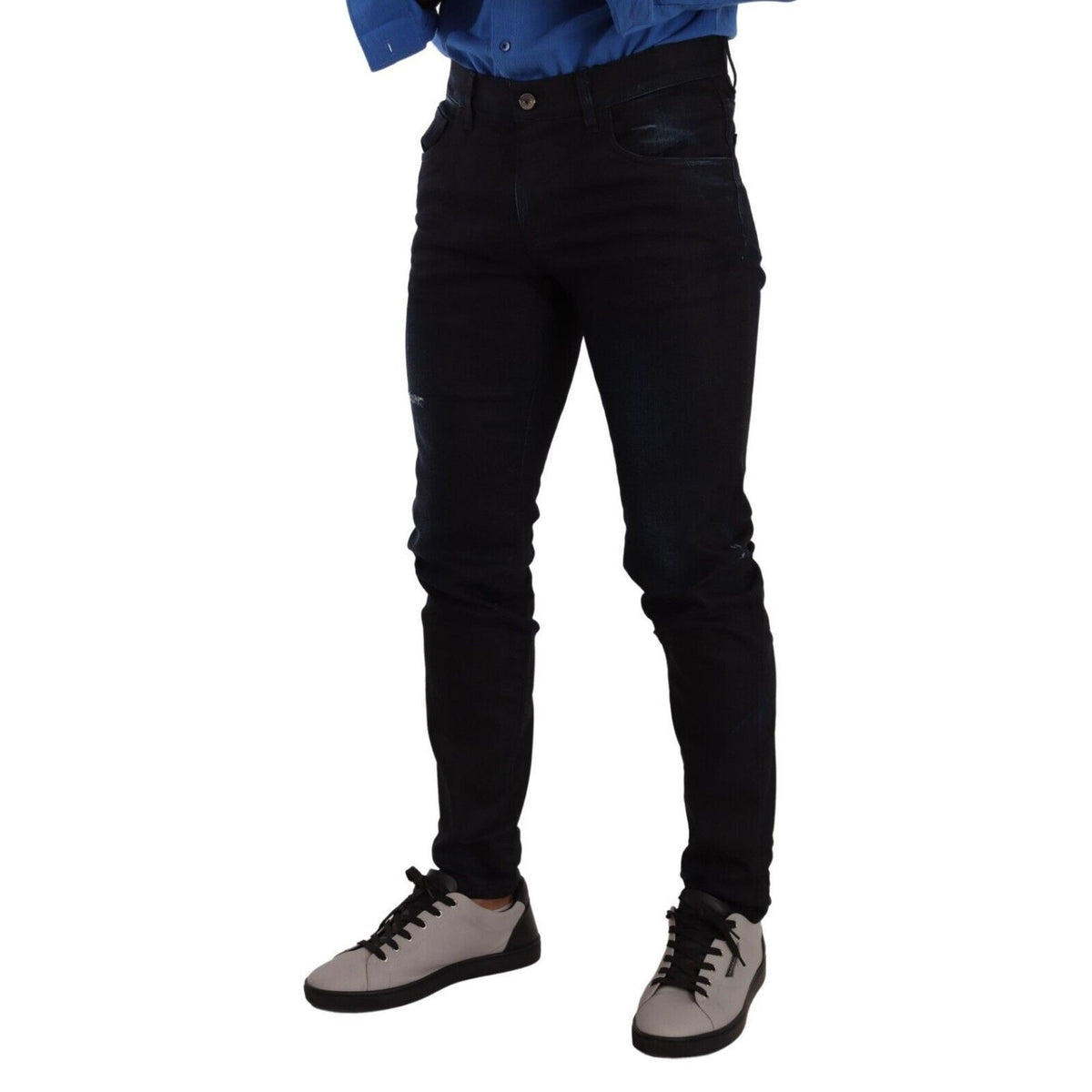 Dolce & Gabbana Blue Cotton Stretch Skinny Denim Trouser Jeans