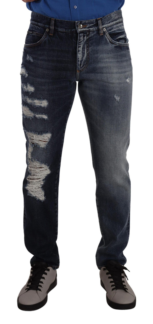 Dolce & Gabbana Blue Cotton Regular Denim Trousers Jeans Dolce & Gabbana