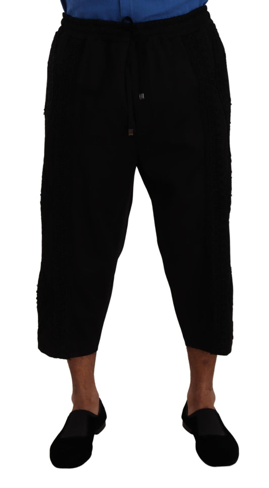 Dolce & Gabbana Black Cotton Torero Sweatpants Shorts Pants Dolce & Gabbana