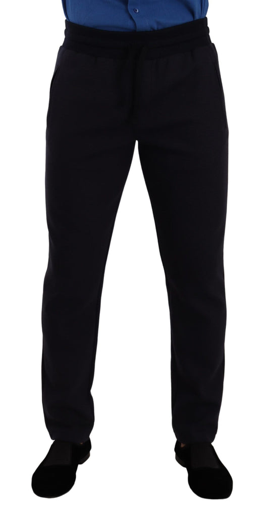 Dolce & Gabbana Blue Cotton Stretch Jogging Trouser Pants Dolce & Gabbana