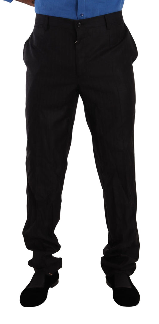 Dolce & Gabbana Gray Wool Silk Dress Trouser Dress Pants Dolce & Gabbana