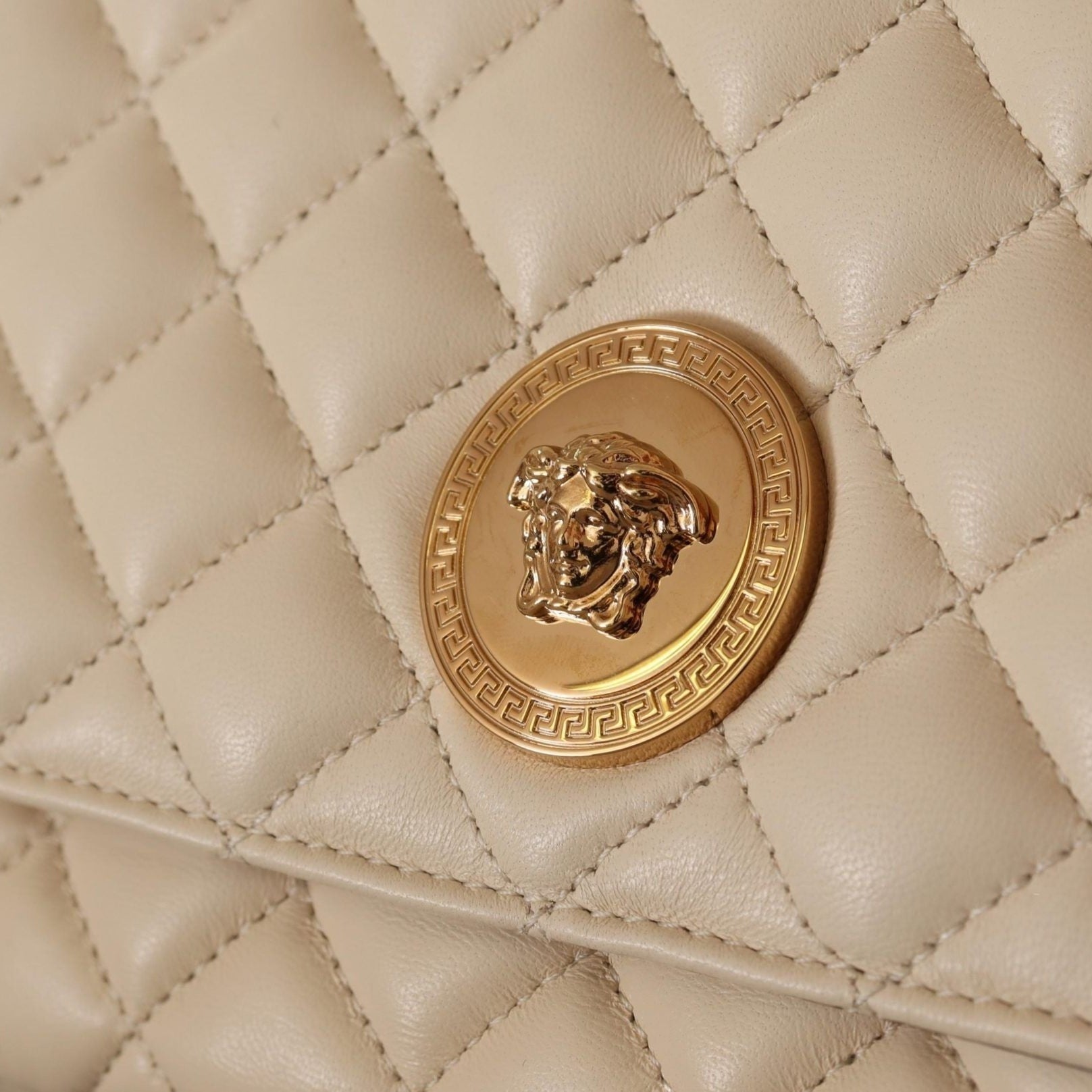 Versace Elegant White Nappa Leather Shoulder Bag Versace