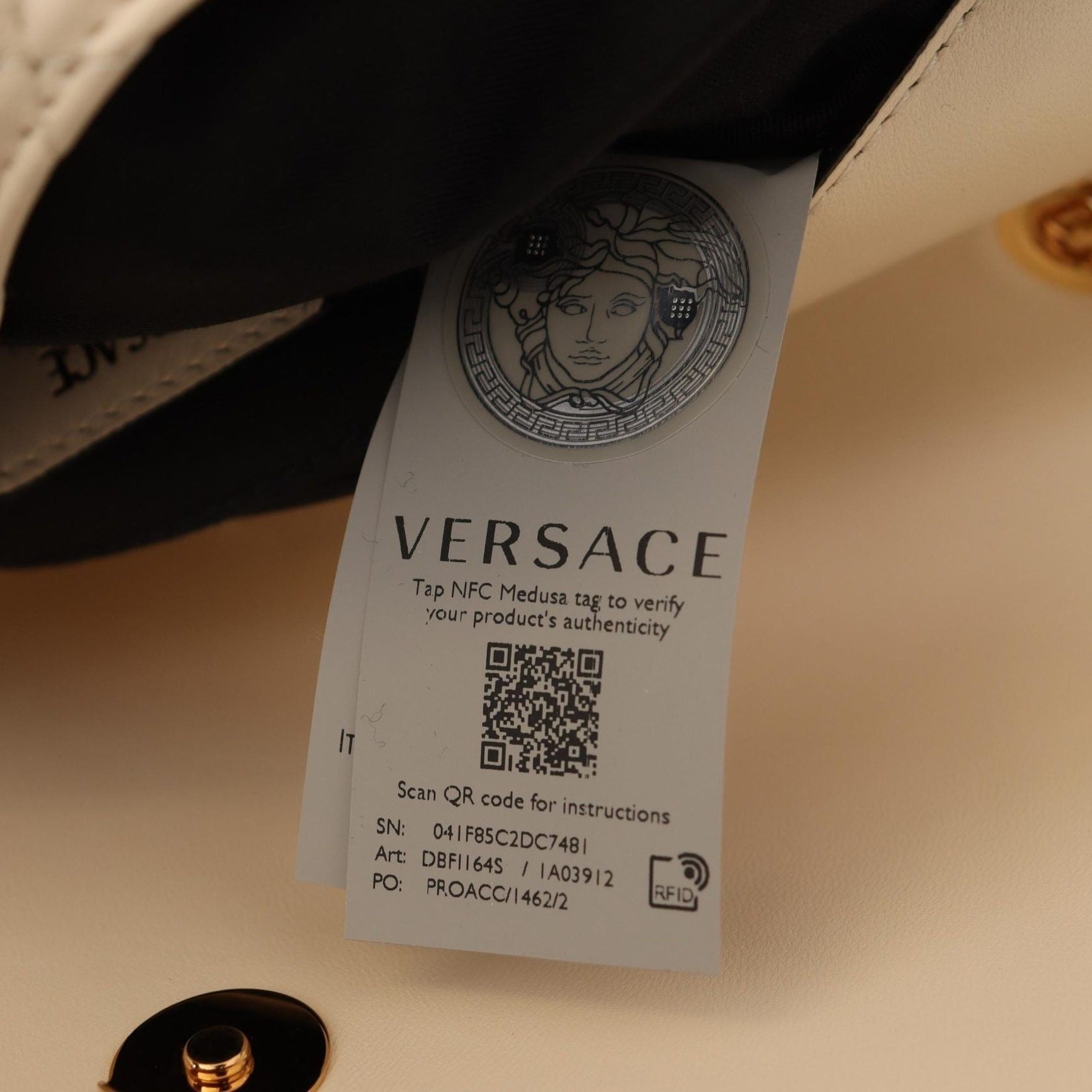 Versace Elegant White Nappa Leather Shoulder Bag Versace
