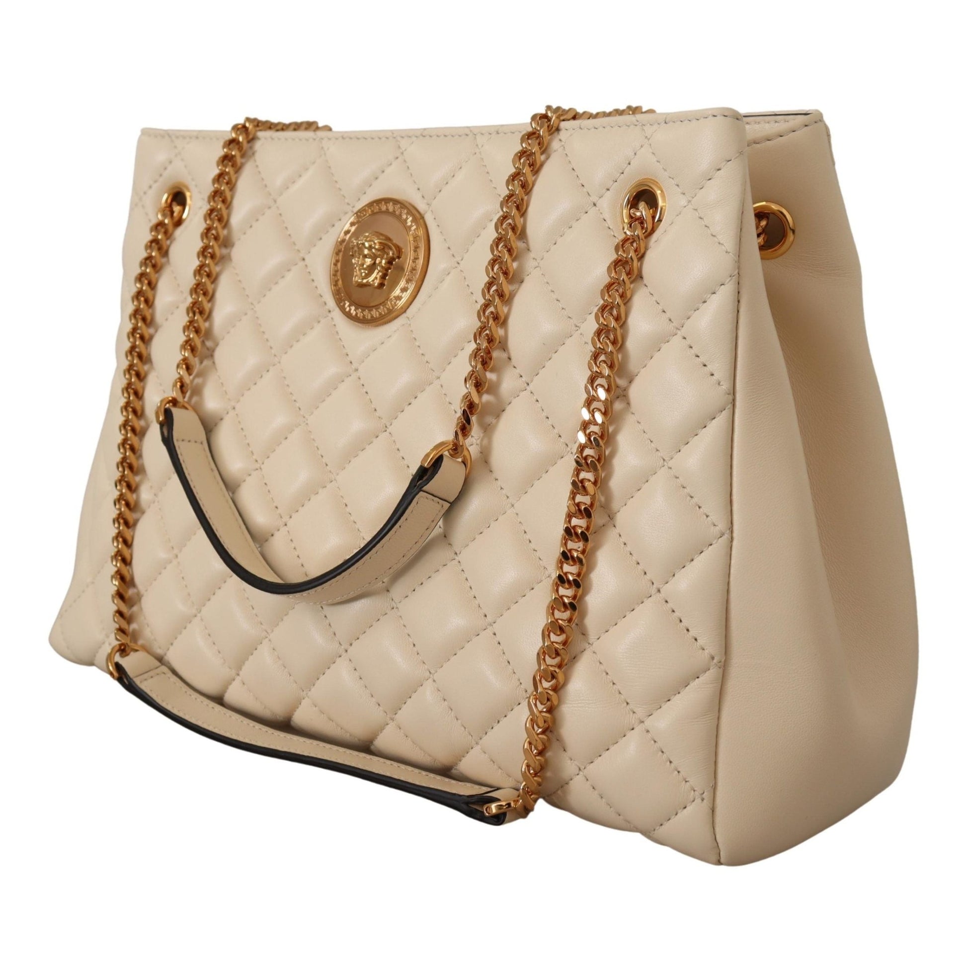 Versace Elegant Quilted Nappa Leather Tote Versace