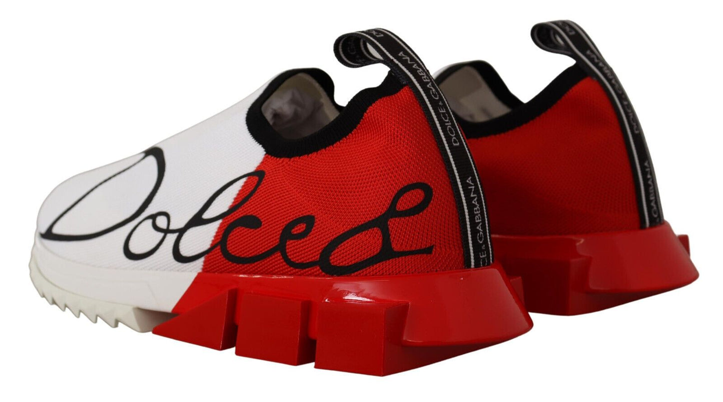 Dolce & Gabbana White Red Sorrento Sandals Sneakers Dolce & Gabbana