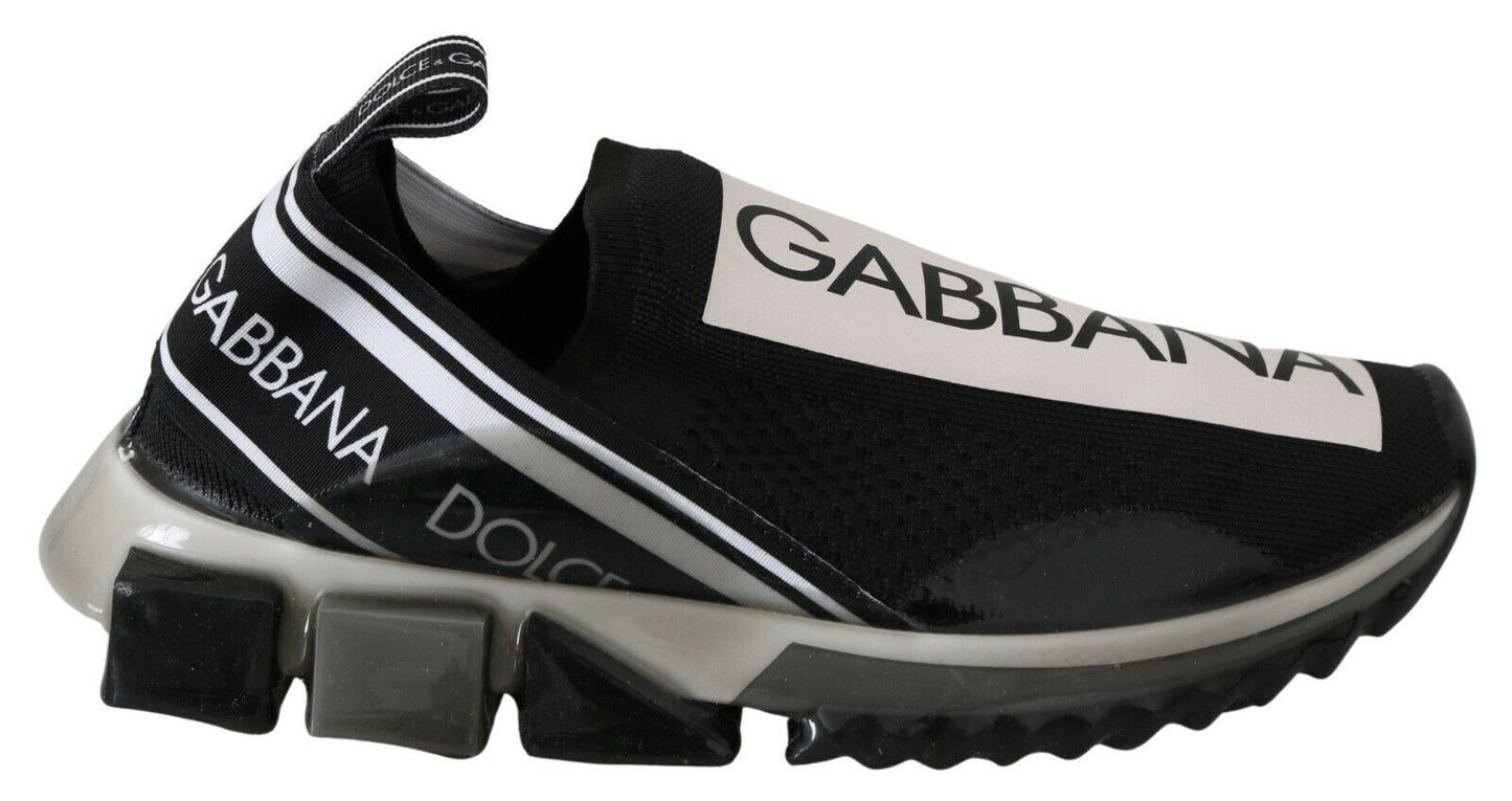 Dolce & Gabbana Black White SORRENTO Sport Stretch Sneakers Dolce & Gabbana