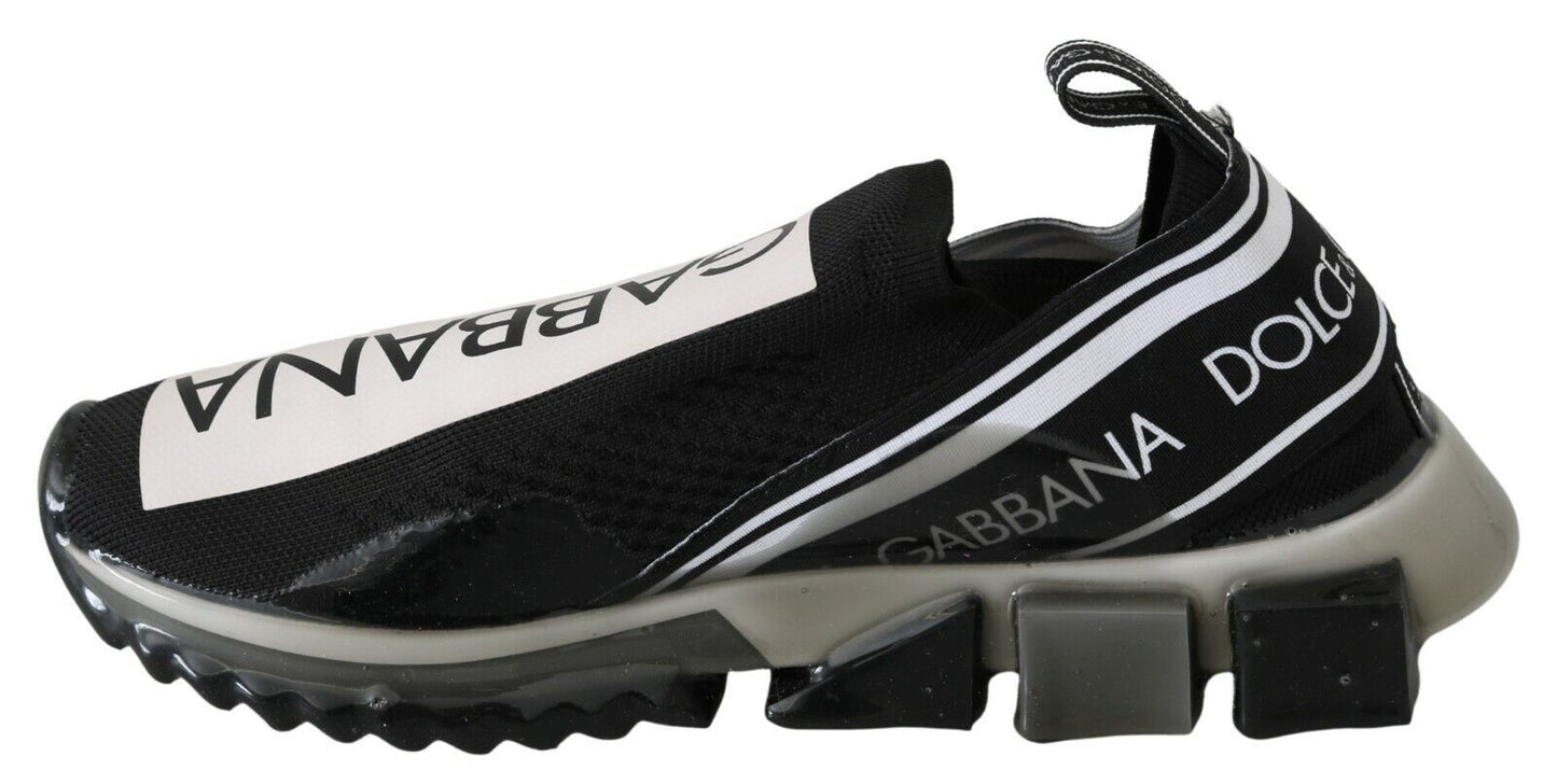 Dolce & Gabbana Black White SORRENTO Sport Stretch Sneakers Dolce & Gabbana