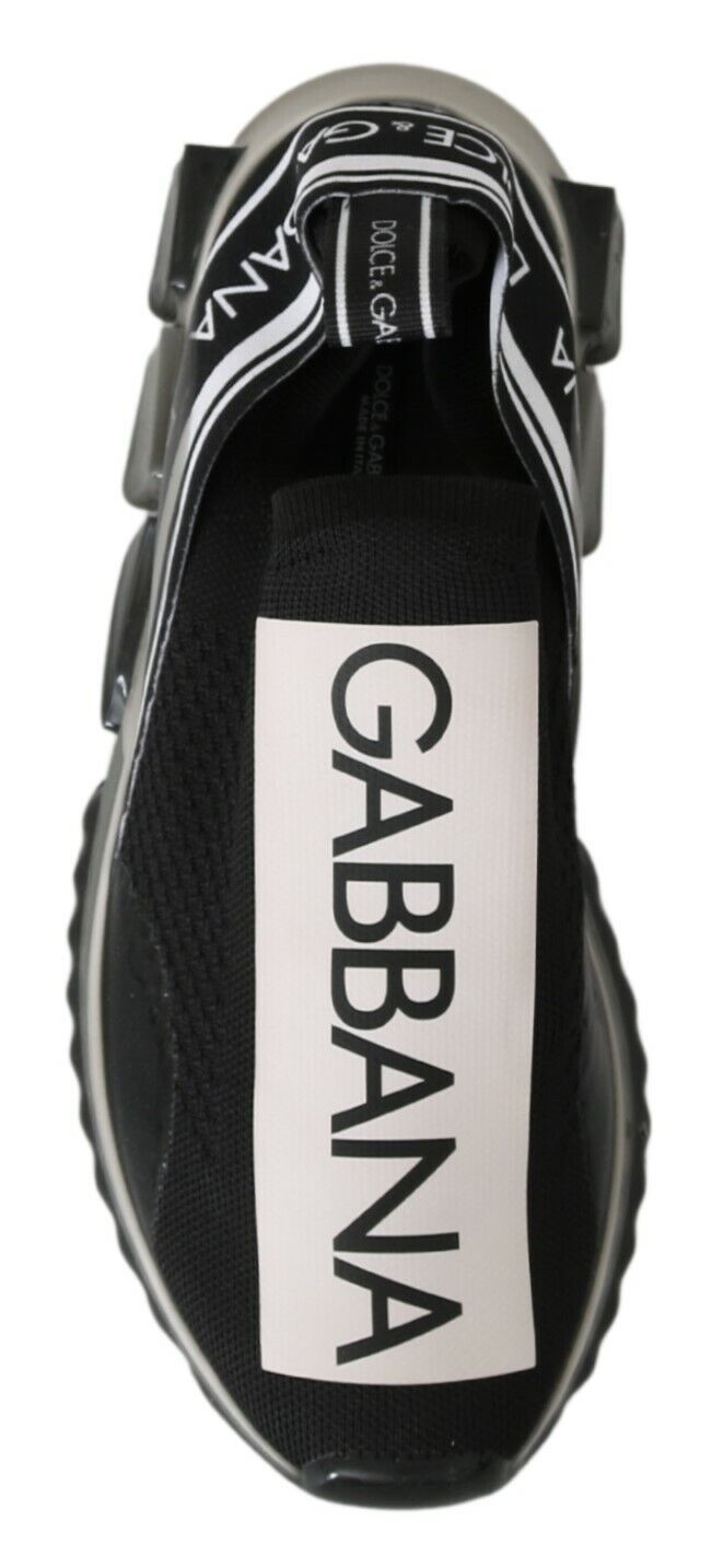 Dolce & Gabbana Black White SORRENTO Sport Stretch Sneakers Dolce & Gabbana