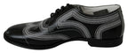 Dolce & Gabbana Black Leather Derby Formal White Lace Shoes