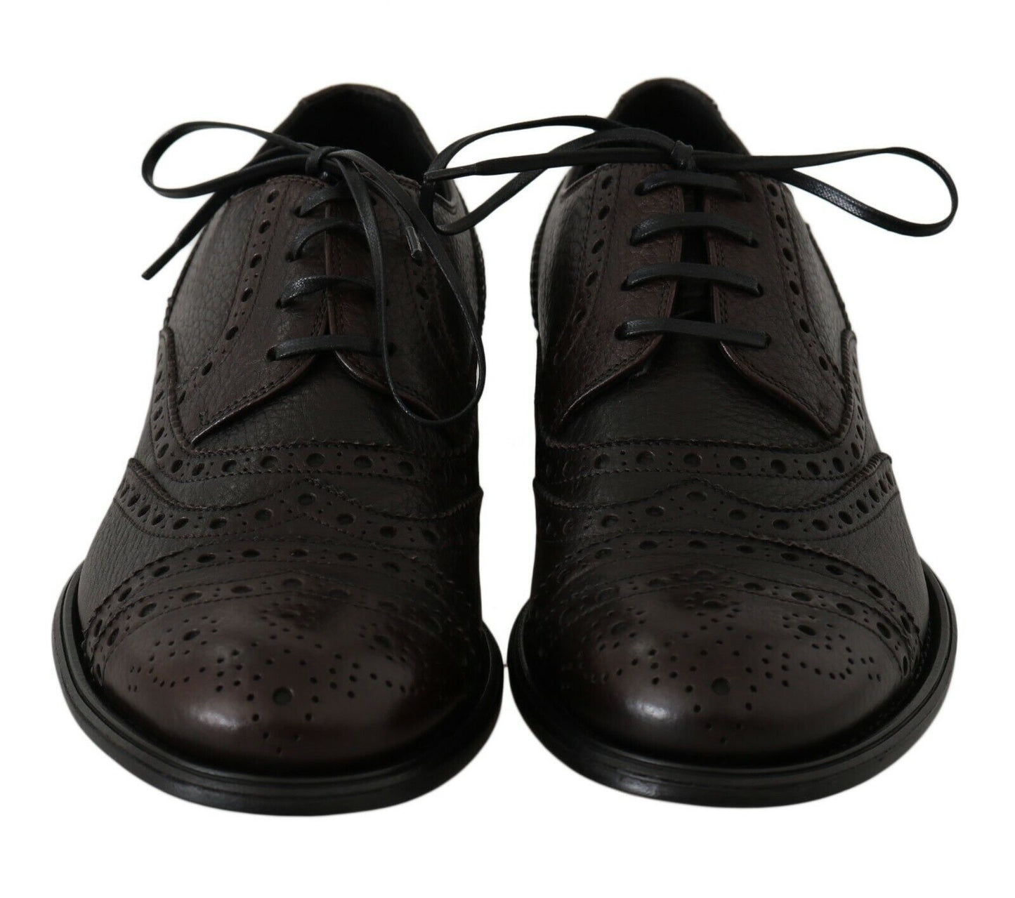 Dolce & Gabbana Brown Leather Wingtip Derby Formal Shoes Dolce & Gabbana