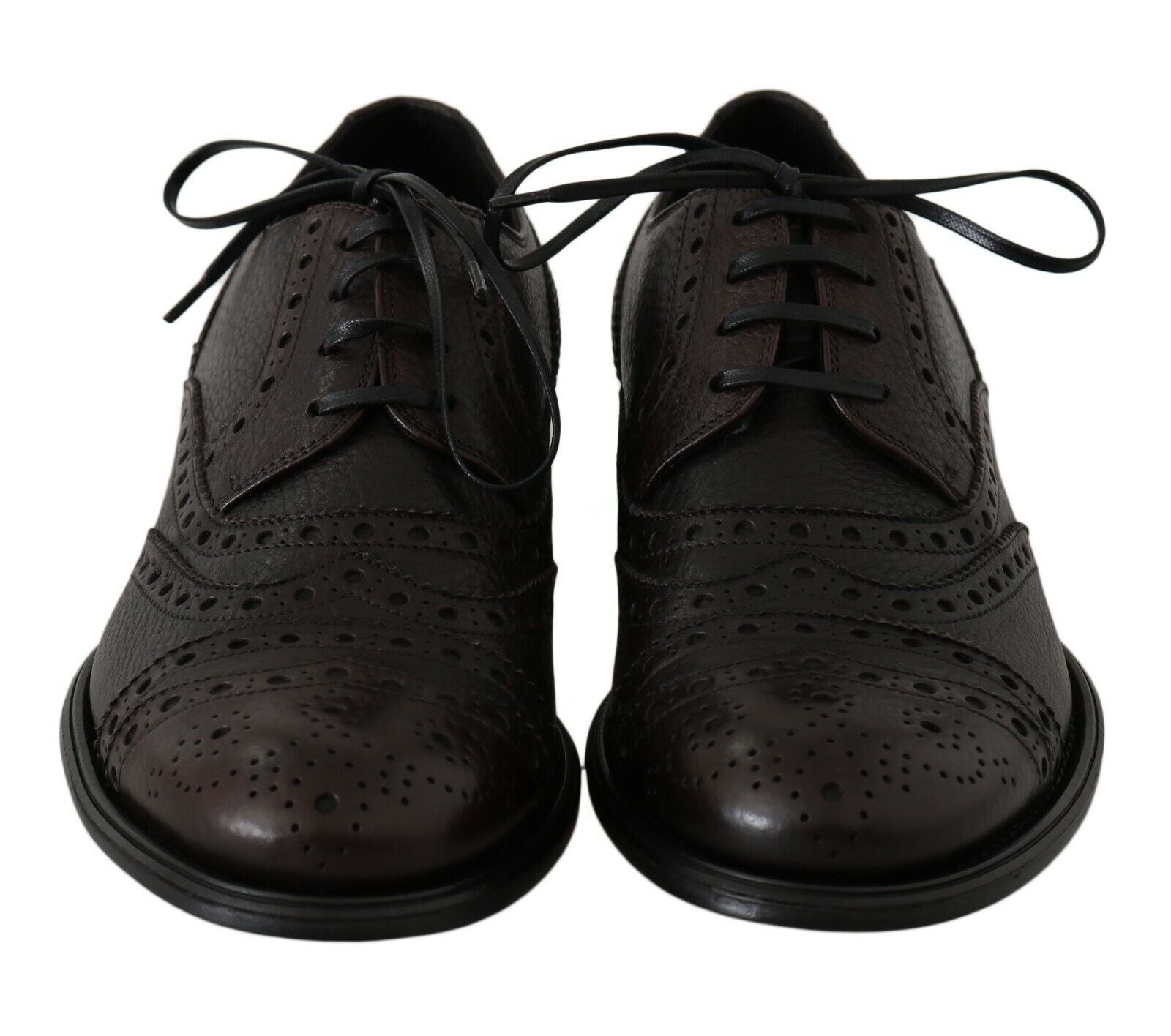 Dolce & Gabbana Brown Leather Wingtip Derby Formal Shoes Dolce & Gabbana