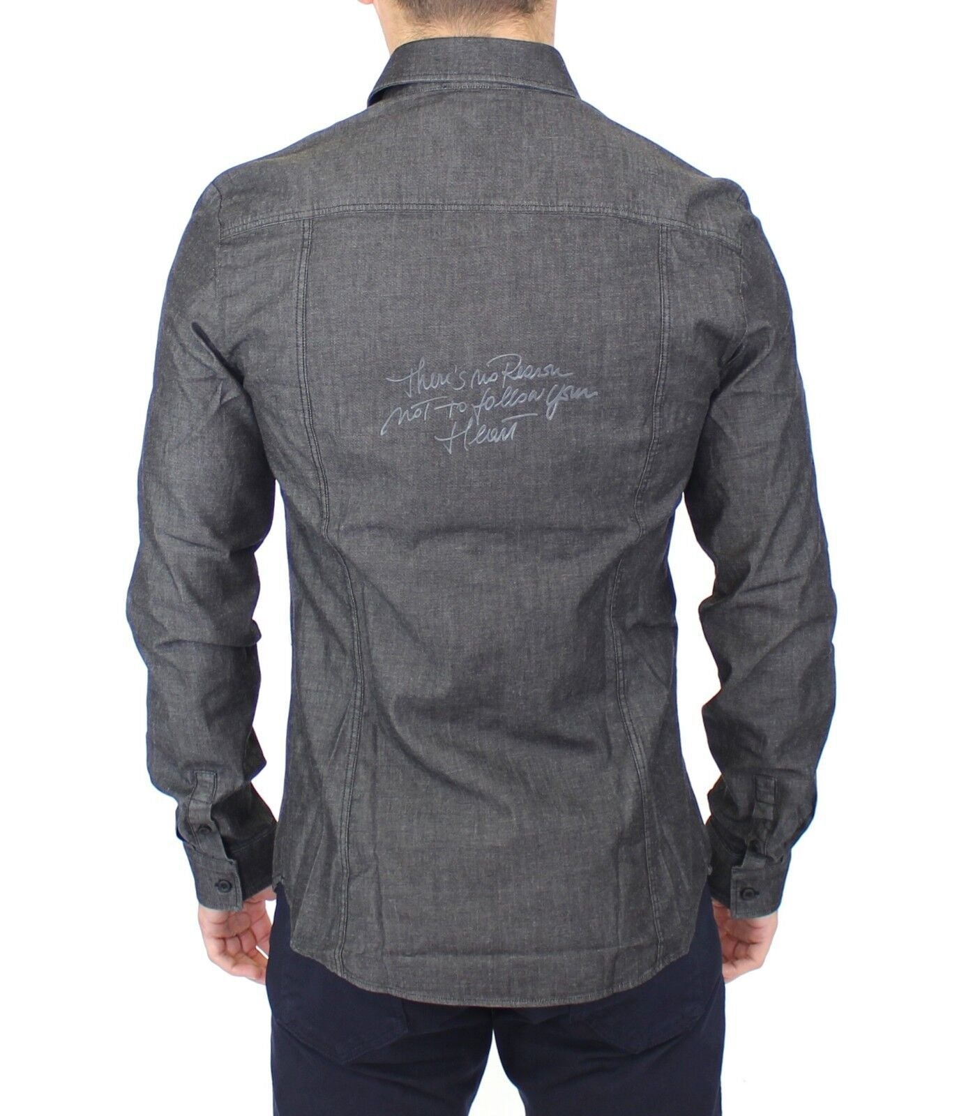 Ermanno Scervino Denim Jeans Cotton Casual Gray Stretch Shirt Ermanno Scervino