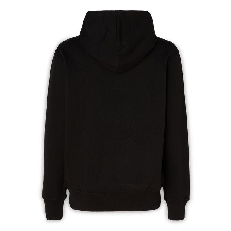 Versace Jeans Black Cotton Logo Details Hooded Sweatshirt