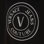 Versace Jeans Black Cotton Logo Details Hooded Sweatshirt