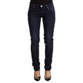 Acht Blue Washed Cotton Low Waist Slim Fit Denim Jeans