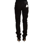 Acht Black Low Waist Cotton Stretch Denim Skinny Jeans