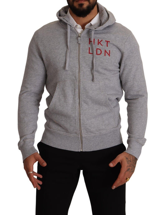 Hackett Gray Full Zip Hooded Cotton Sweatshirt Sweater Hackett
